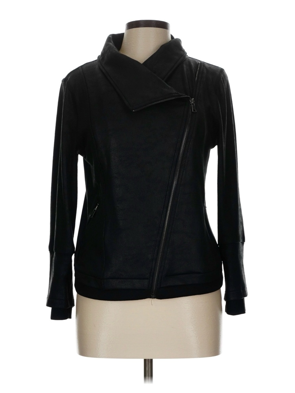 Dance & Marvel Women's Black Asymmetrical Leather Jacket